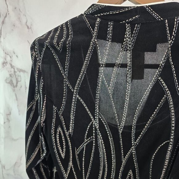 Alex Evenings Jacket Women Large Black Sparkle Shimmer Metallic Tank Set Two - Picture 7 of 16